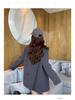 Women's Gray Petite Korean-Style Suit Jacket - Spring/Autumn 2025 Casual High-End Design