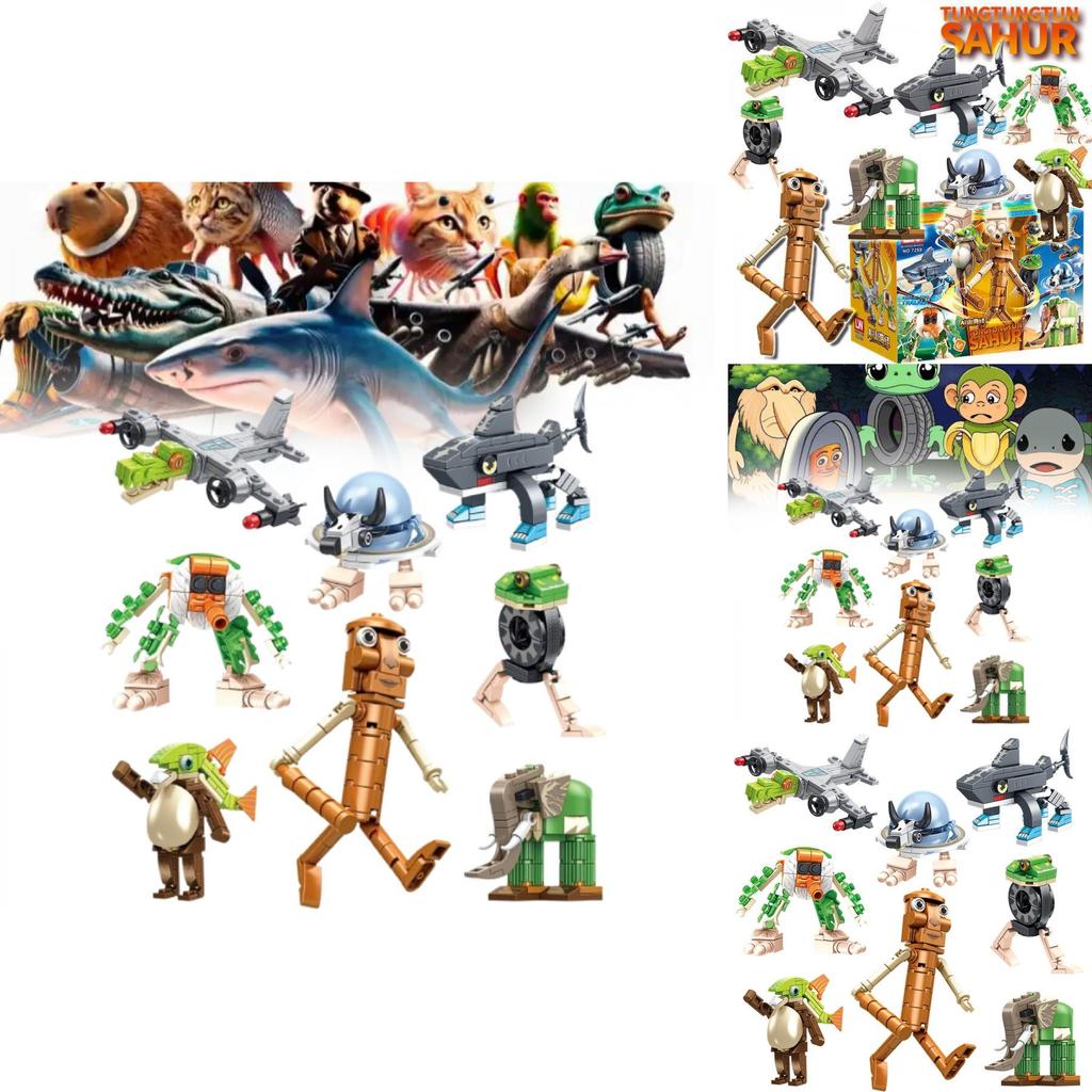 Tungtungsahur Holz-Strichmännchen Bausteine Sammelspielzeug für Kinder