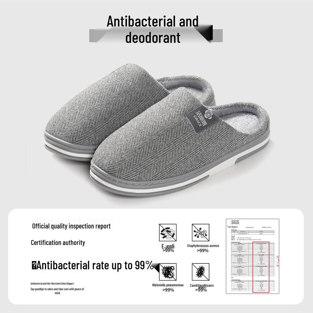 Jie Liya Plush Cotton Slippers: Non-Slip, Warm Indoor & Outdoor Wear for Men & Women - Perfect for Autumn & Winter