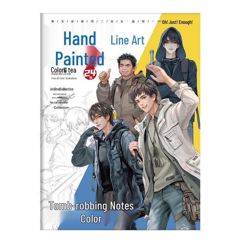 Hand-Drawn Anime Coloring Book: Line Art from One Piece, Naruto, Demon Slayer, Identity V, and Conan
