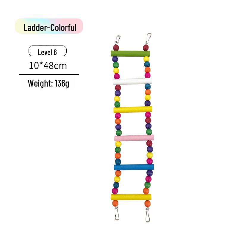 

Лестница и качели для птиц в виде радужных макарон - красочное украшение для клетки попугая New Model