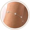 Delicati Braccialetti Argento Oro per Donne alla Moda Non Macchiabili Placcati Oro 14K Carino Braccialetto Quadrifoglio Impilabile Margherita Zirconia Cubica Diamante Braccialetto Charm