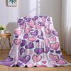 Pastel Heart Bubble Flannel Blanket Warm Soft Halloween Christmas Couch Warm Cozy Decorative Decor Gift for All Season
