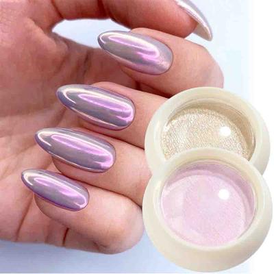 Zrcadlové třpytky na nehty Prášek Tření prachu Pigment Chrom duhové holografické dekorace na nehty Manikúra