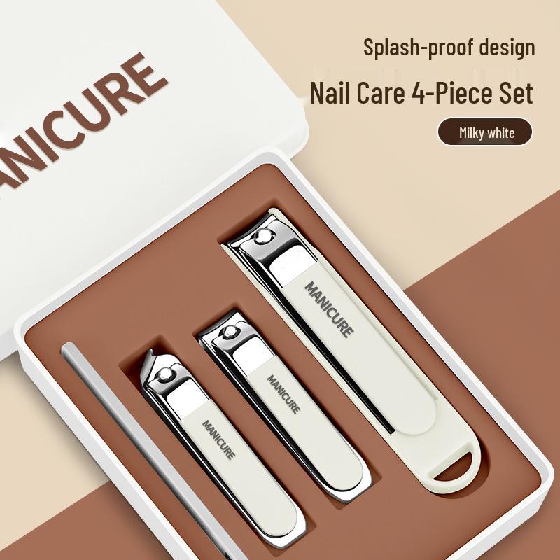6-Piece Stainless Steel Nail Clipper Set with Anti-Splash Scissors - Advanced Home Edition