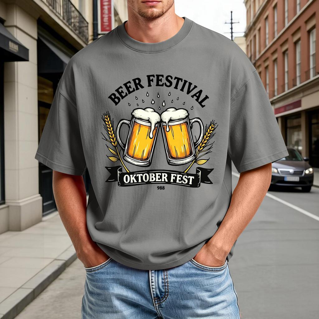 Men's Short Sleeve T Shirt Beer Festival Oktober Fest Graphic Tee Casual Comfortable Crew Neck Summer Top