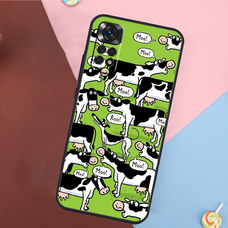 Cartoon Cute Cow Spots Cover For Xiaomi Redmi Note 14 13 Pro 12 11 9 10 9S 10S 11S 12S Redmi 14C 10C 12C 13C Case