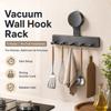 Suction Cup Wall Hook Rack No Drilling ABS Waterproof 3/5 Hooks for Kitchen Bathroom Towel Utensil Storage