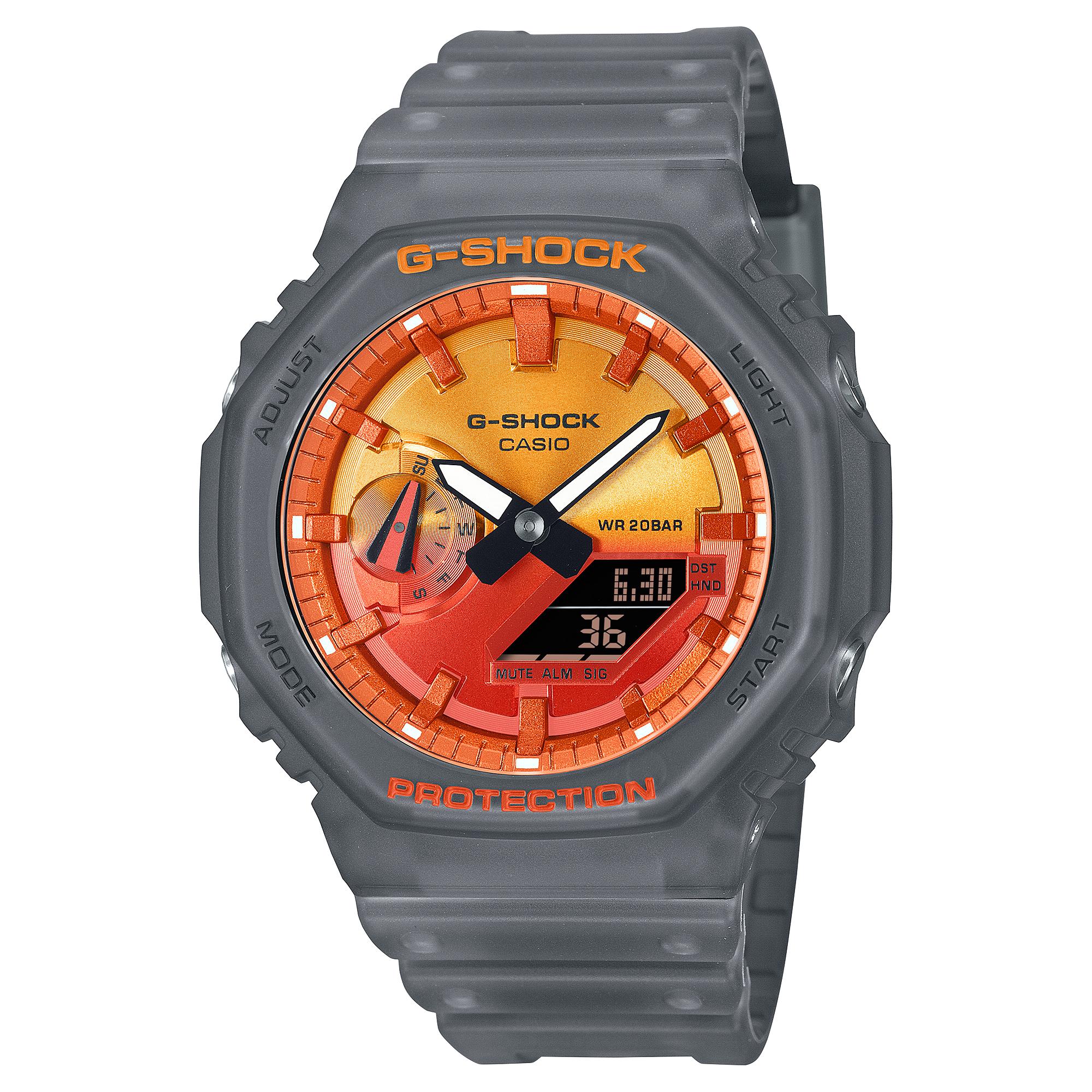 

Casio G-SHOCK Men s Resin 200M Water Resistant Analog Shock Resistant Quartz Watch GA-2100FLS-8A4