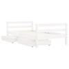 Kids  Bed with Drawers White 80 x 160 cm Solid Pine Wood