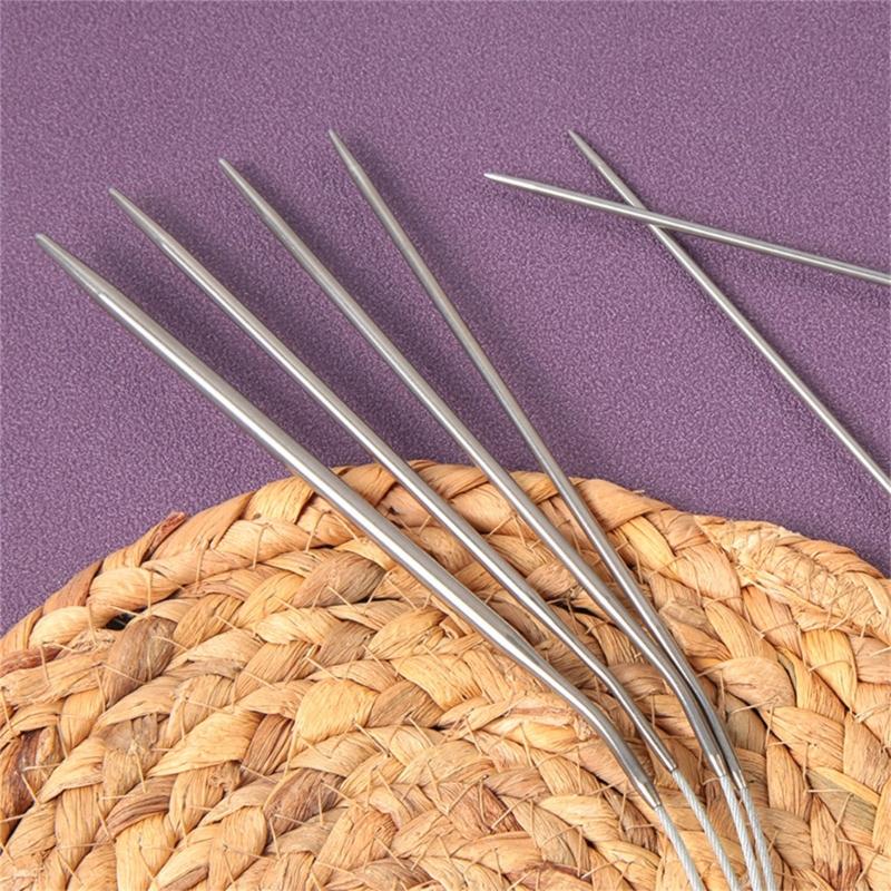 Pack of 10 Circular Knitting Needle Set for Sweaters, Hat, and Scarves Knitting Pins for Beginners & Expert Knitters