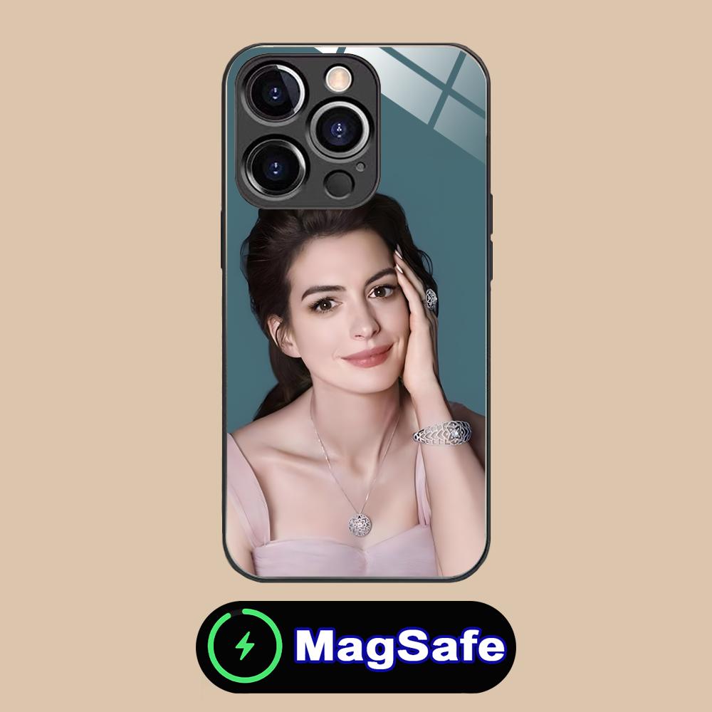 Anne Hathaway Mobile Phone Case for iPhone 17 16 15 14 13 12 11 Air Pro Max Plus Mini MagSafe Glass Colorful Cover Pretty Cover