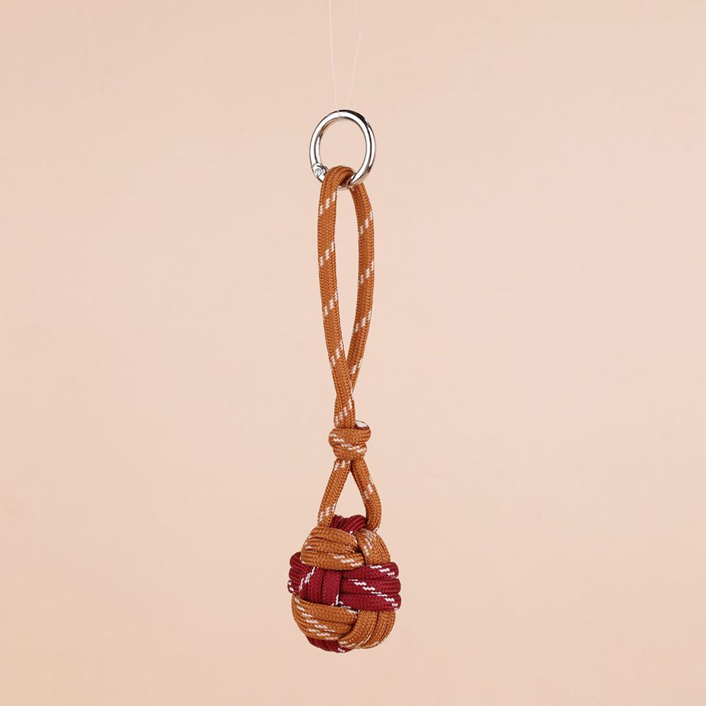 Handmade Braided Bag Charm with Ball Knot Woven Rope Keychain for Women Handbags Purse Bags Pendant Car Keys Gifts Accessories