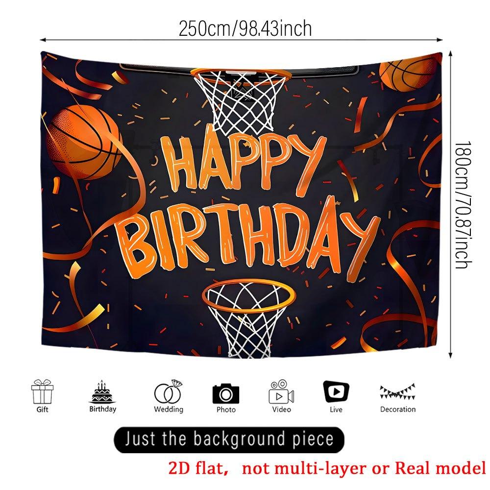 High-definition Printed 2D Flat Banner, Suitable for Basketball-themed Birthday Celebration events.XY