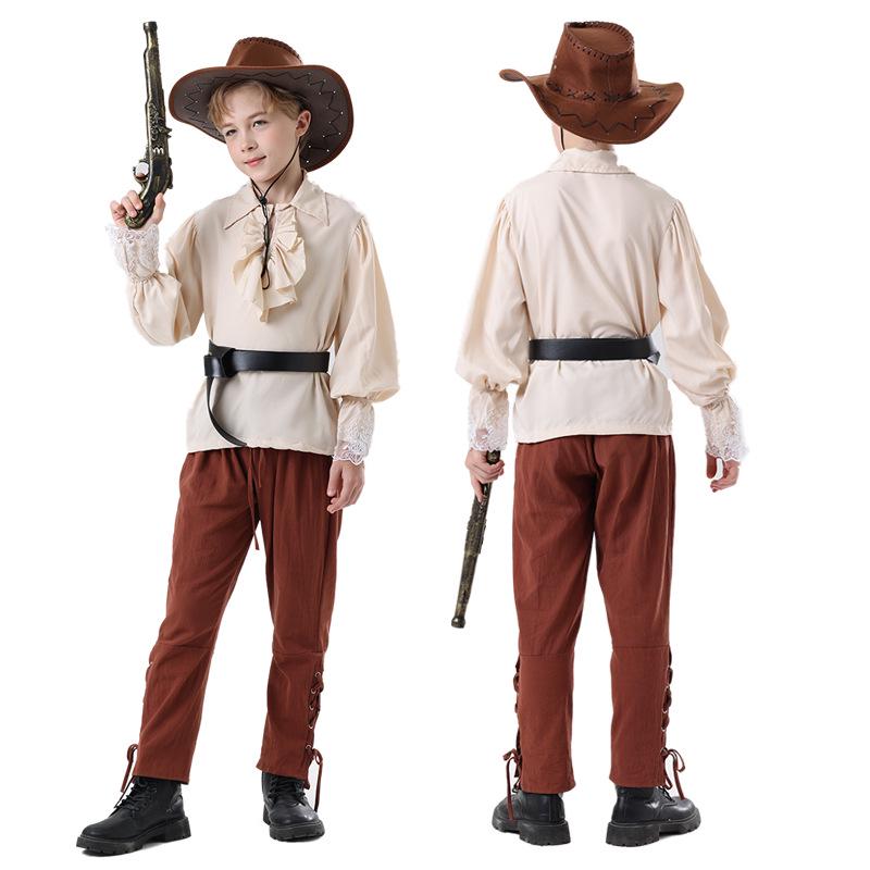 Men's Pirate Pants & Renaissance Ruffled Shirt Costume for Halloween