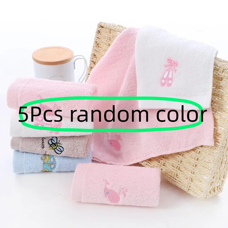 5Pcs Baby Handkerchief Square Cartoon Pattern Towel 25x25cm Cotton Infant Face Towel Wipe Cloth Baby Stuff for Newborns Baby