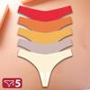 5ks/sada Sexy spodní prádlo G-String Dámské intimní spodní prádlo T-back Bezešvé spodní kalhotky s nízkým pasem Dámské bikiny kalhotky 10 barev XS-XL