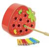 Magnetic Toy Funny Strawberry Shaped And 1 Wand And 10 Worm Game Toy Wooden Educational Toys For Preschool Kids Toddlers