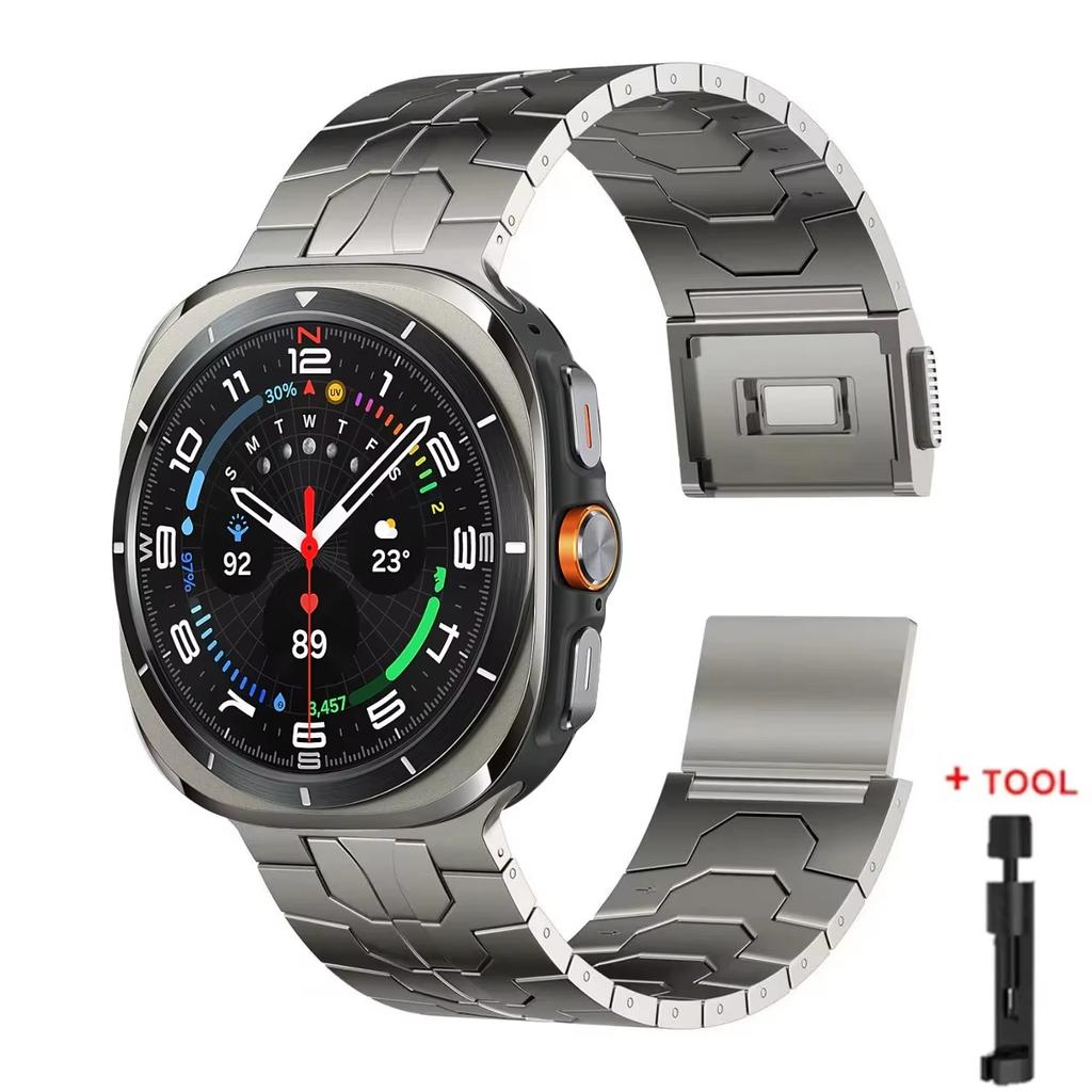 Magnetic Clasp Strap for Samsung Galaxy Watch 7 Ultra 47mm Stainless Steel Wristband for Samsung Watch 7 Ultra 47mm Metal Strap
