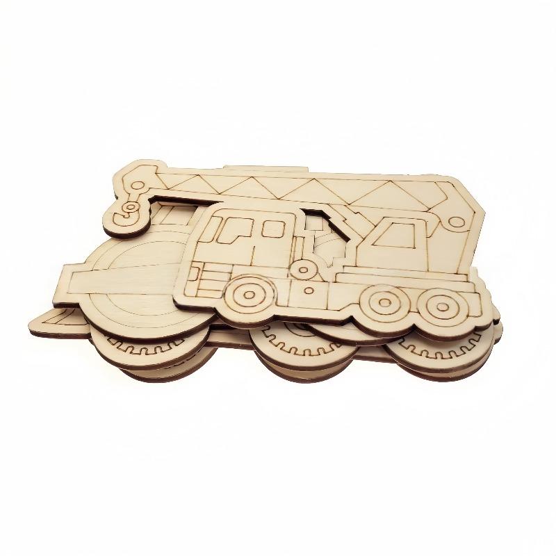 15 Stück Unfertige Holz-LKW-Ausschnitte Bastelartikel LKW-Party-Spiel Gastgeschenke Fahrzeuge zum Bemalen Holz-LKW Hängende Ornamente