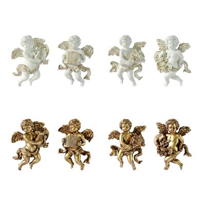 2 Piece Classical Cherub Wall Hanging Ornament Resins Craft Winged Angel Sculpture Collectible Figurine Gifting