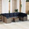 Garden Sofa Set 10 Pieces Gray Poly Rattan