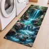 Wasserfall Grünlandschaft Fußmatte Eingangsteppich Küchenmatte Badezimmerteppich Teppiche für das Wohnzimmer