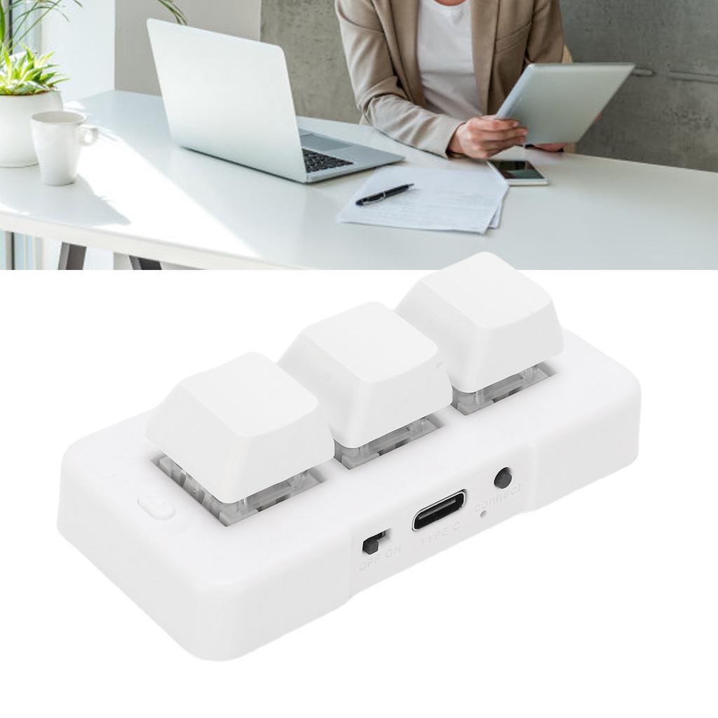USB Wired 3 Key Keyboard Customize Programmable 3 Key Mechanical Keypad for PC Video Game