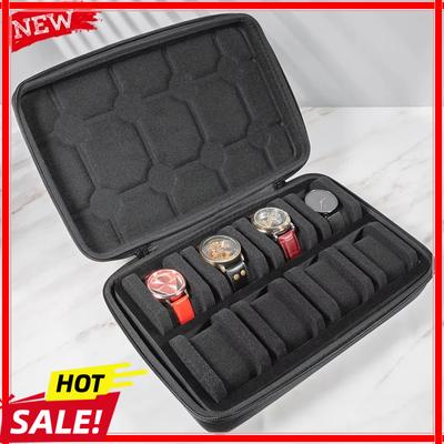 Uhrenbox Organizer Uhren Reiseetui Tragbare Aufbewahrung Uhren Präsentationsständer für Armbanduhren und Smartwatches Herren Damen Geschenk