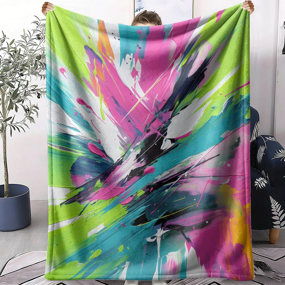 Abstract Paint Swirl Throw Soft Flannel AC Blanket Lightweight Summer Nap Throw Cozy  Blanket for Sofa Bed Travel Home