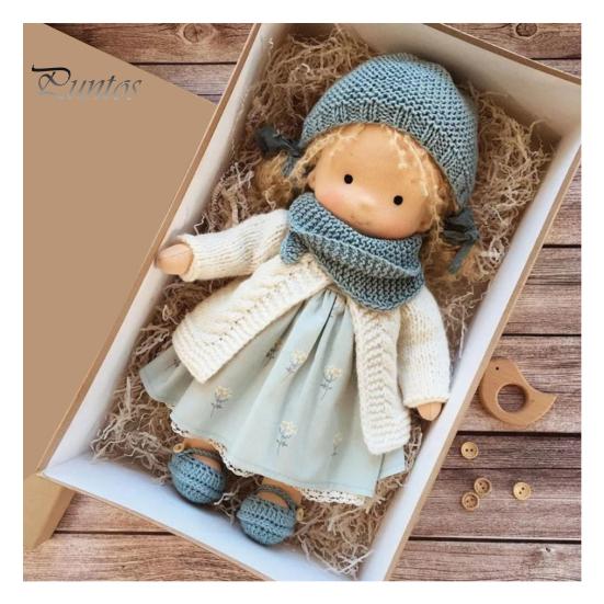 

Вальдорфская кукла ручной работы 12 дюймов Мягкие вязаные куклы Милые плюшевые игрушки для девочек Удобная для переноски Винтажная вязаная крючком кукла Подарок на день рождения I