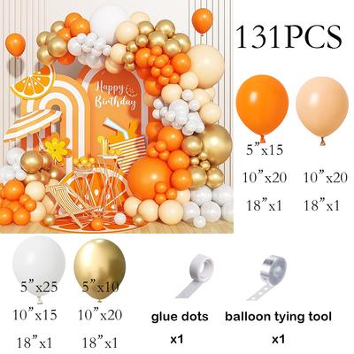 Guirnalda de Globos Naranja Nude Kit de Arco de Globos Blanco Dorado Decoración para Boda Aniversario Graduación Baby Shower Fiesta de Cumpleaños