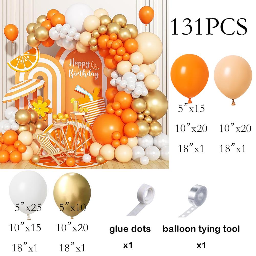 

Orange Nude Balloons Garland White Gold Balloon Arch Kit Wedding Anniversary Graduation Baby Shower Birthday Party Decoration As Picture