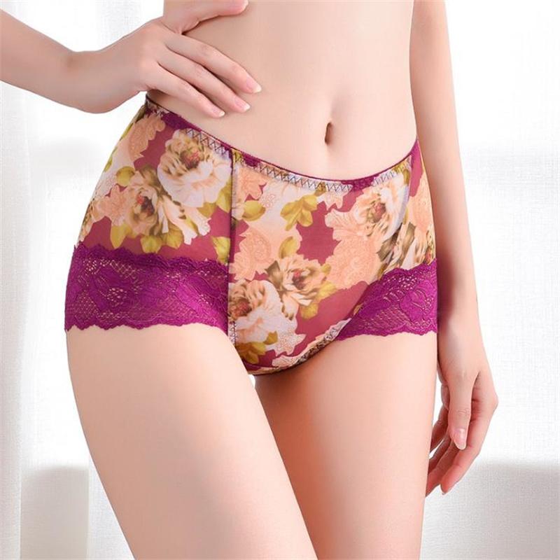 110kg Plus Size Sexy Panty Briefs Lace Panties Women Underwear Middle Waist Pant Lingerie Fit for Big Hips
