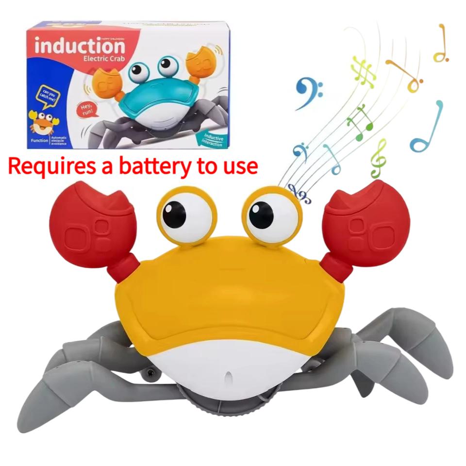 *Dancing Crab Run Away Toy For Babies Crawling Interactive Escape Crabs Kids Electronic Toys Birthday Christmas Gift No Battery (As shown-13908)-