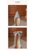 New Black Crystal Sequin Pearl Bow High Heels Wedding Shoes