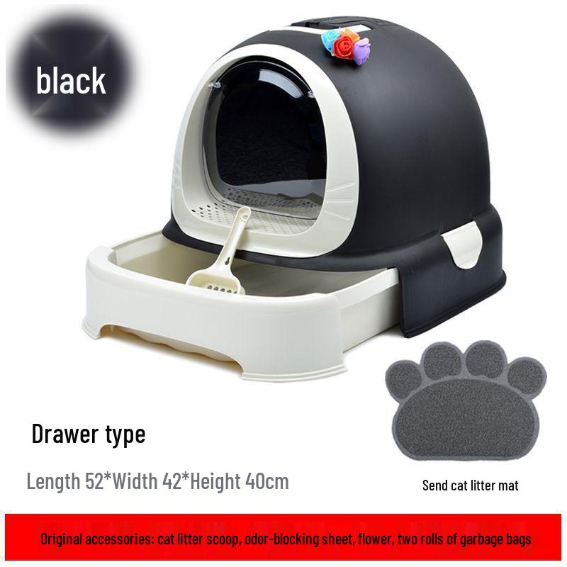 Extra Large Enclosed Cat Litter Box with Deodorizing and Anti-Splash Features