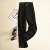 High-waisted Letter Elastic Waist Baggy Slimming Pants