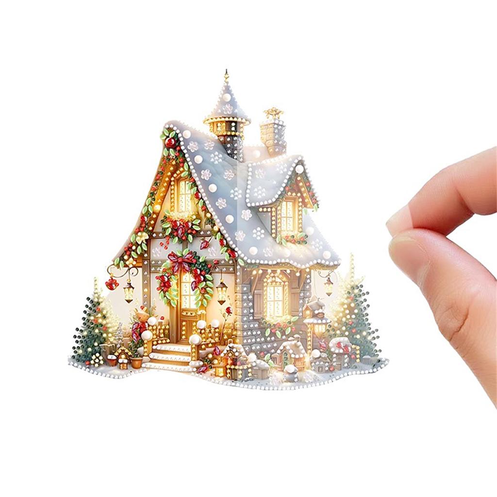 Christmas Village House Desktop Ornament Cute Christmas Figures Buildings Landscape Decor