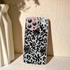 Black Lace Pattern Personalized Mobile For IPhone 14 13 12 Mini 11 Pro XS Max X XR 14 Plus Tempered Glass Cover