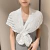 Knitted Cross Shawl Solid Color Fake Collar Cape Fashion Air-conditioning Outerwear  Summer