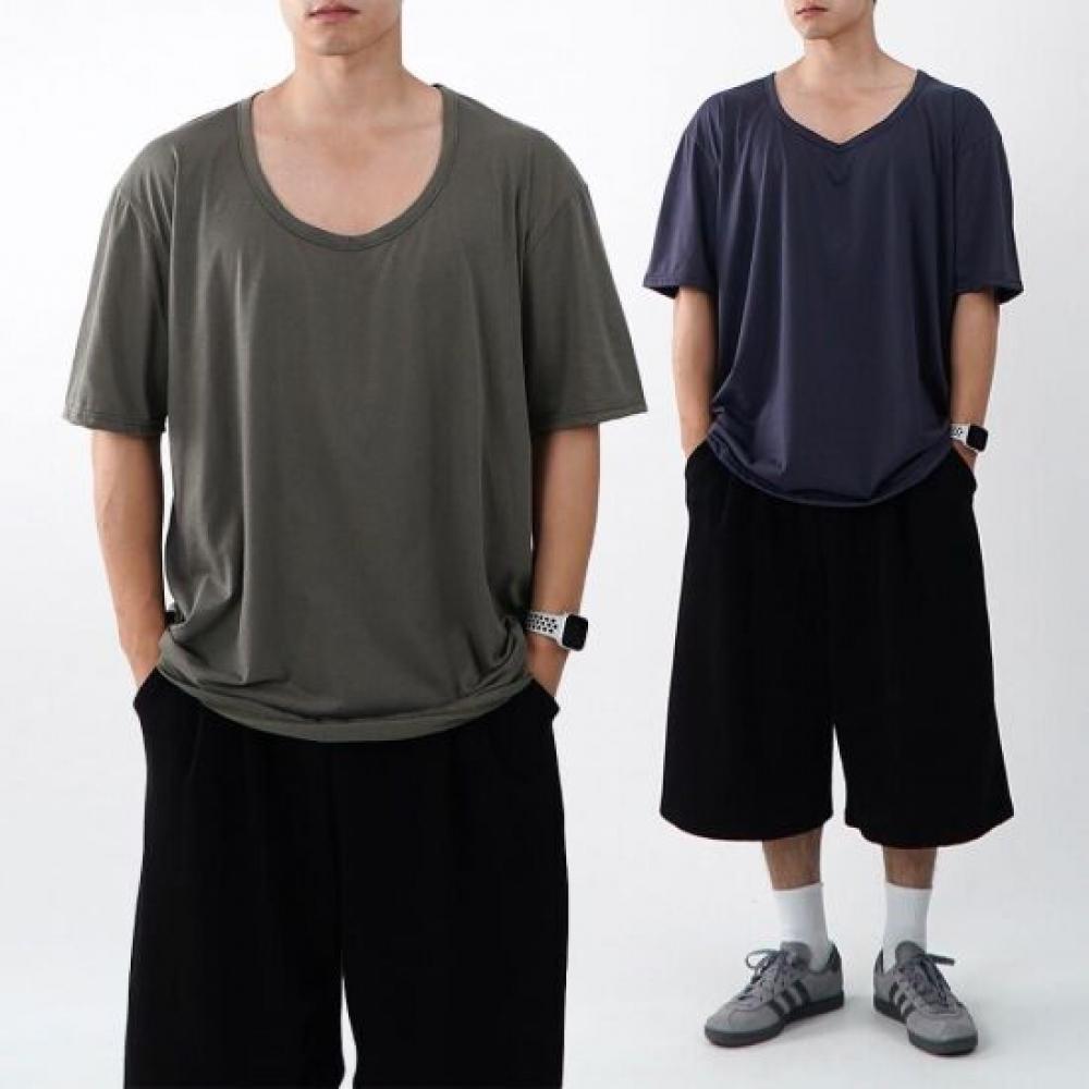 Onl Men S U Neck ShorT Sleeve T ShirT mUScle fiT 1+1