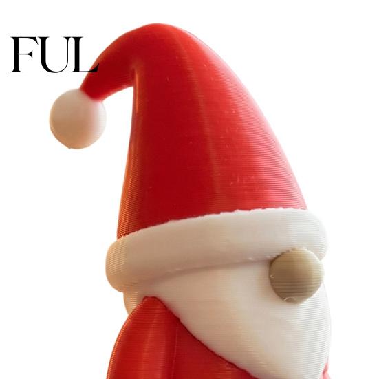 Holiday Shelf Sitter 3D Printed Santa Claus Figurine, Christmas Decoration, Party Supplies Small Gnome Statue for Desktop Home Decor Seasonal