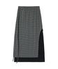 Lense Striped Layered Long Skirt Black