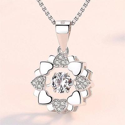 925 Sterling Silber Herzanhänger Halskette für Damen - Schlichte Schlüsselbeinkette, Perfektes Weihnachtsgeschenk