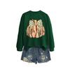 European Fashion Leopard Print Bow Long Sleeve Women's Hoodie