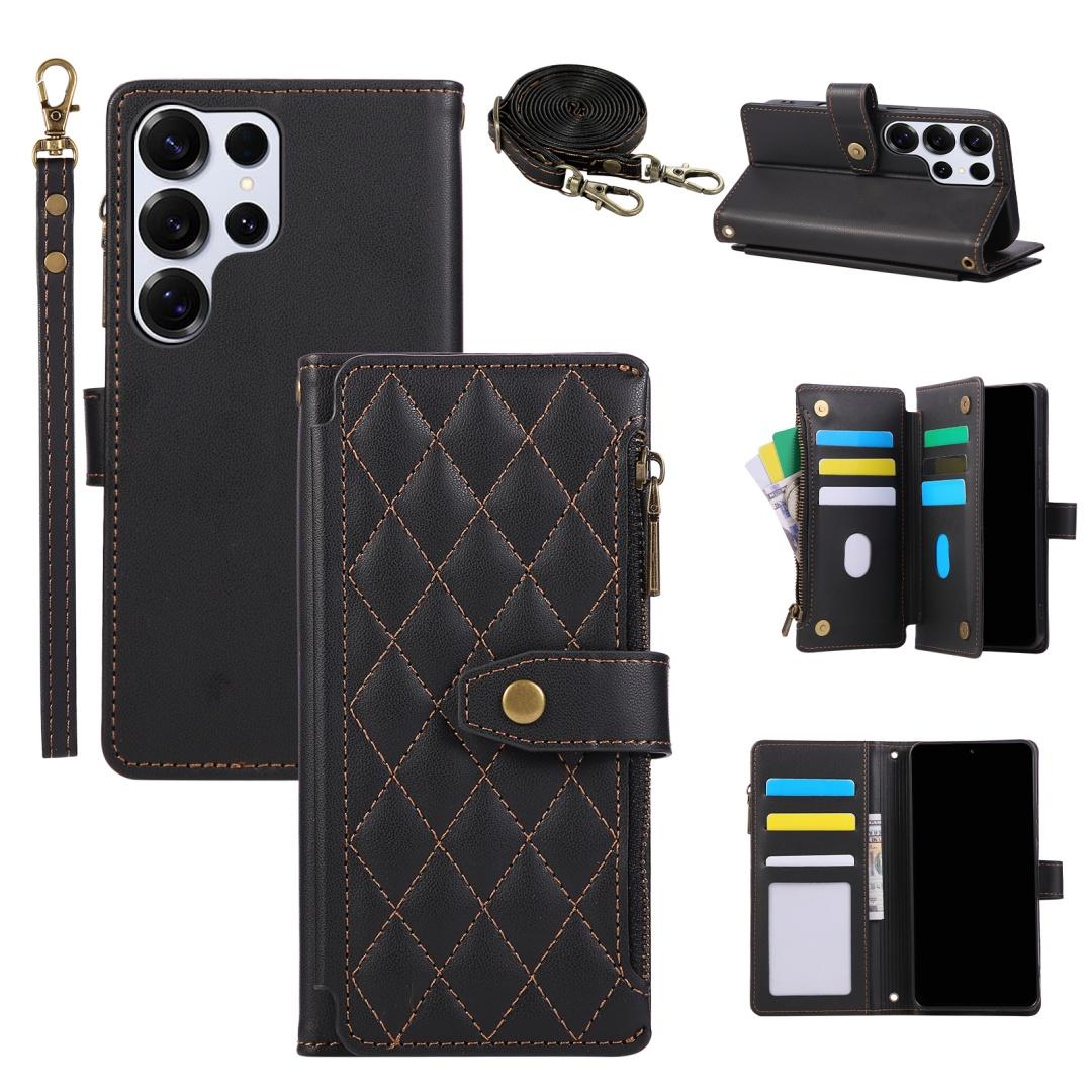 

For Samsung Galaxy S22 S23 S24 S25 Plus Ultra FE Edge Multi-Functional Delicate Leather Comfortable Grip Zipper Bag Wallet Case Artificial leather&Galaxy S25 FE