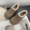 Retro velvet small potato snow boots women's 2025 winter new one-pedal platform Boken shoes fluffy cotton shoes