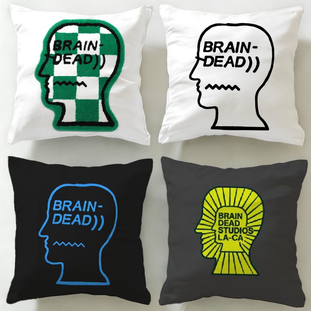 Popular Fashion Brand Brain Dead Cushion Cover Soft & Easy-Wash Pillow Case – Versatile for Couch, Bed, Travel and Office
