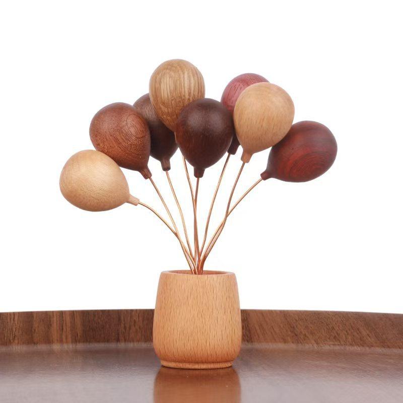 HeMu Log Balloon Small Ornaments Car Ornaments Handmade Creative Home Move New Year Gift Prop Decoration